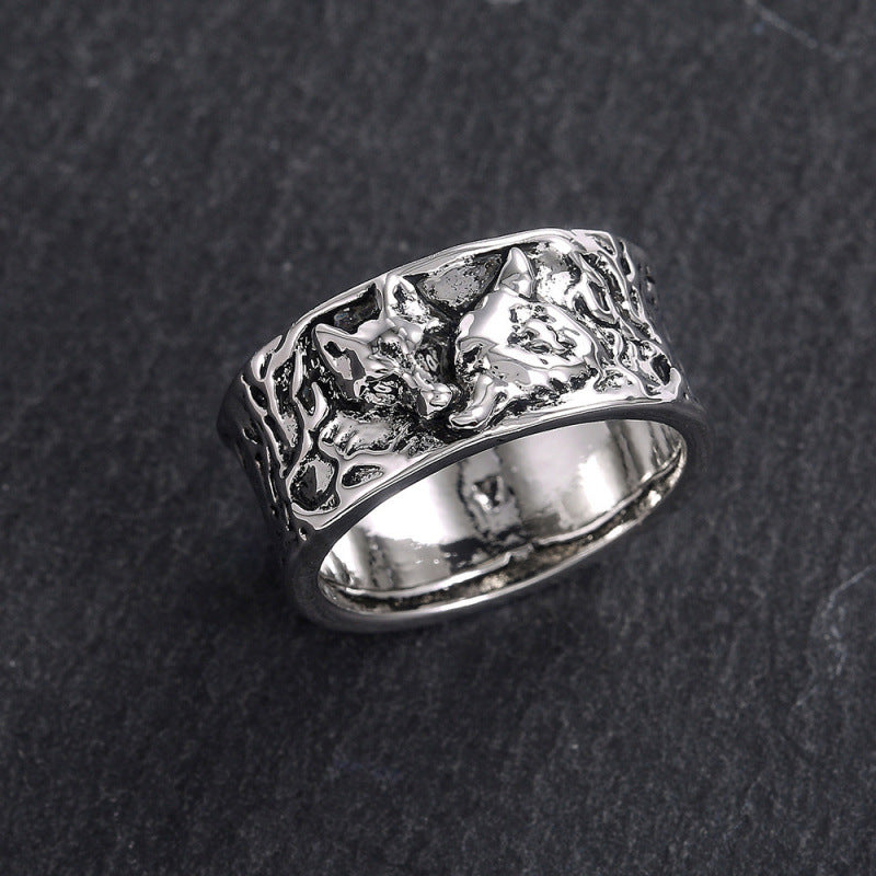 Retro-style Wolf-head Pattern Alloy Ring