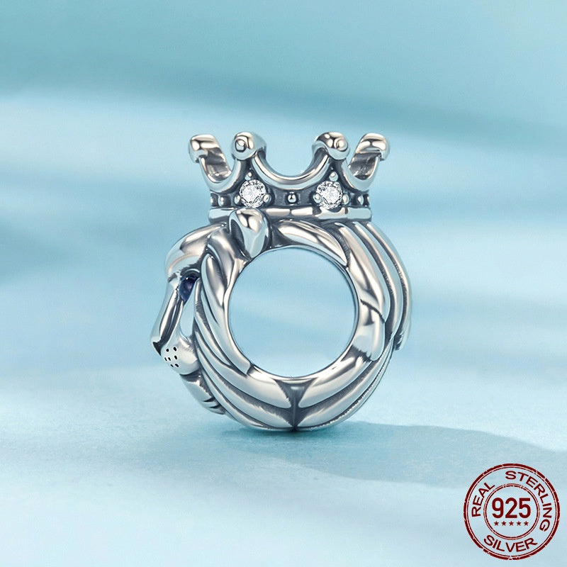 S925 Sterling Silver Lion Crown Bead Accessories