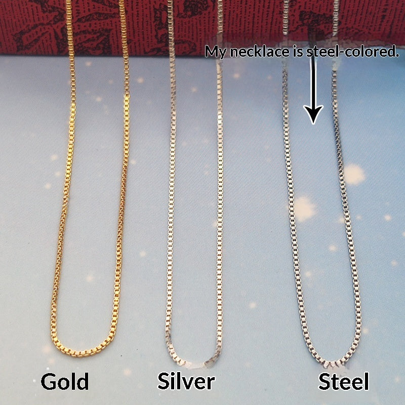 925 Silver Necklace Box Snake Chain Melon Seed Pattern Water Wave Design