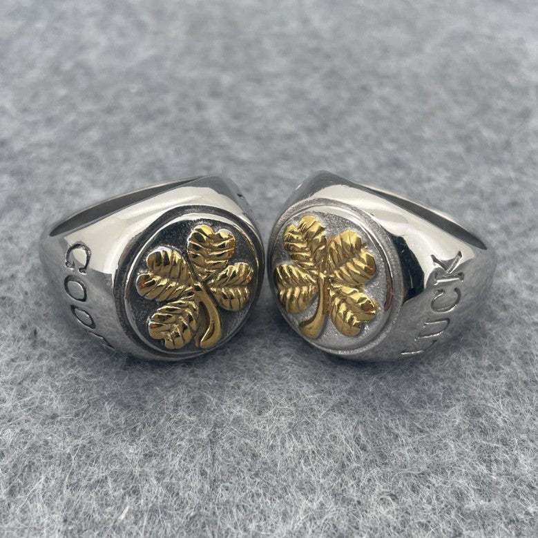 GOOK LUCK Vintage Four-Leaf Clover Ring