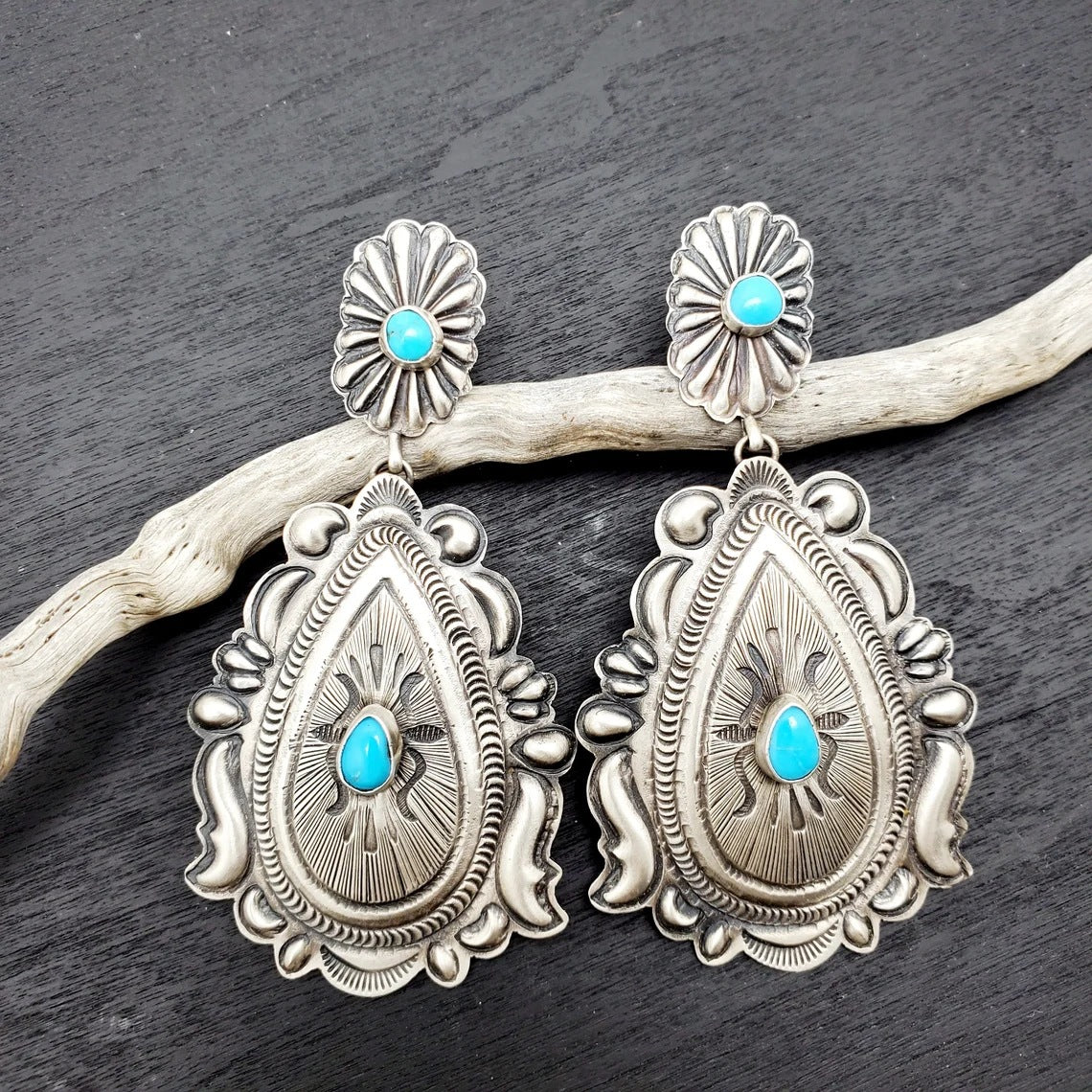 Retro Bohemian Turquoise Earrings For Women