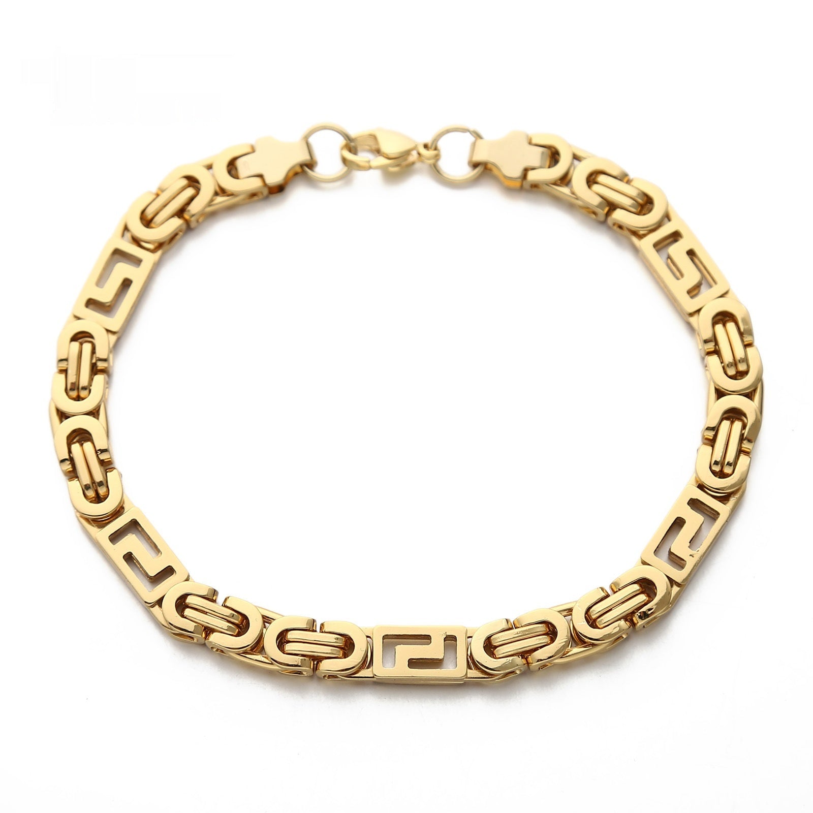 Mens Handmade Single-Link Stainless Steel Titanium Steel Bracelet