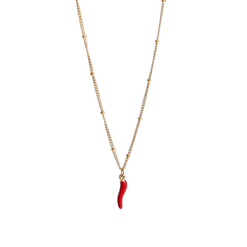 Stainless Steel Little Chili Pendant Necklace