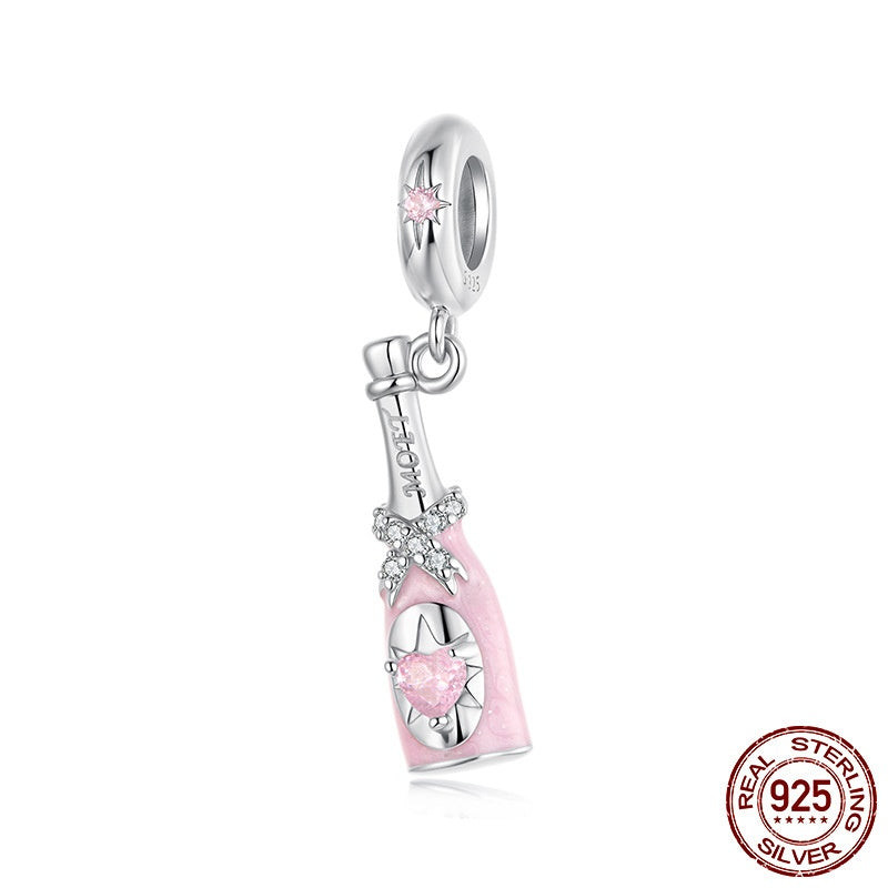 Champagne S925 Sterling Silver Pendant Parts Diy Beads
