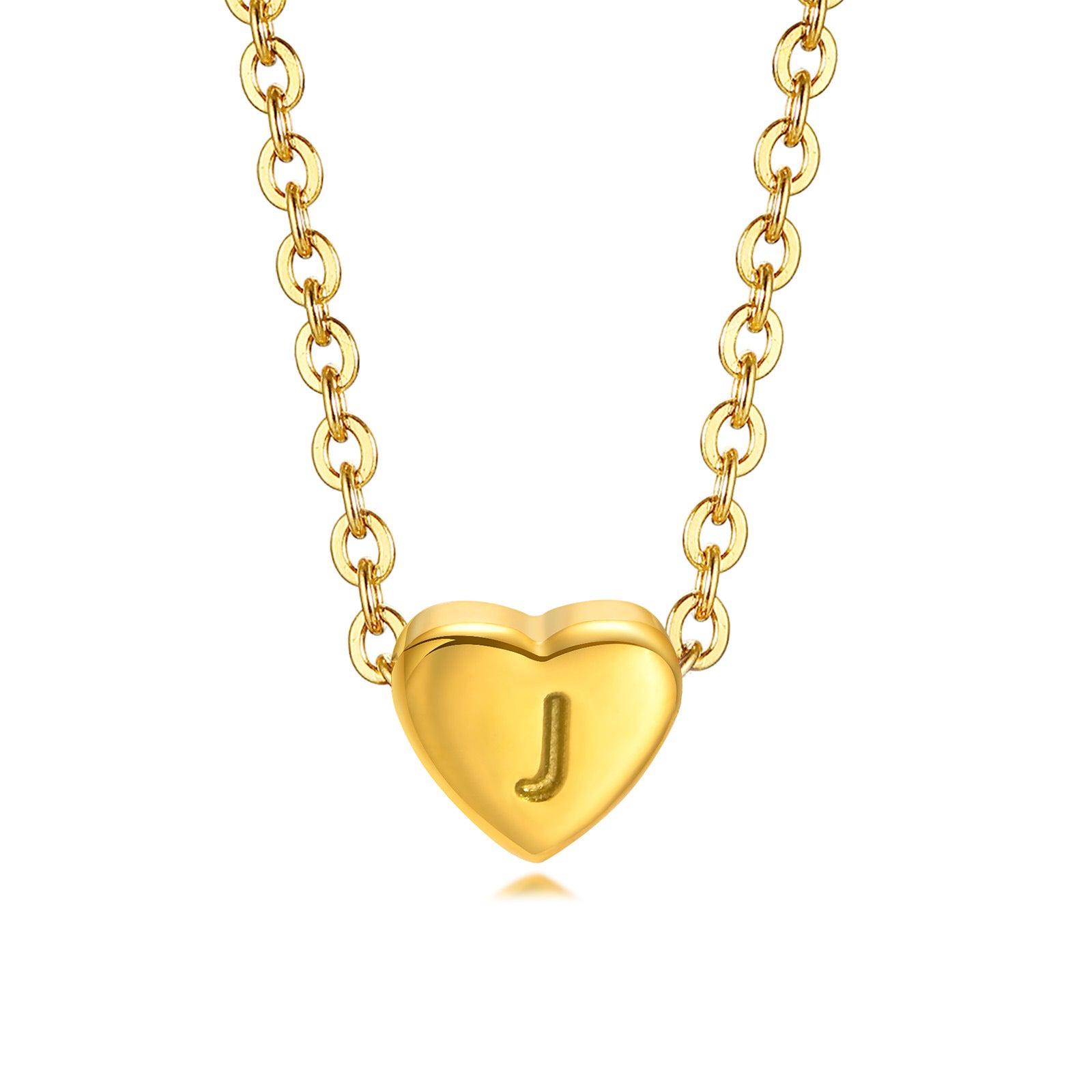 Stainless Steel 26-letter Heart Necklace