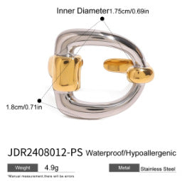 Jeding ColorBlock Ring Titanium Steel Jewelry That Won't Fade Light Luxury Ring Stainless Steel Accessory