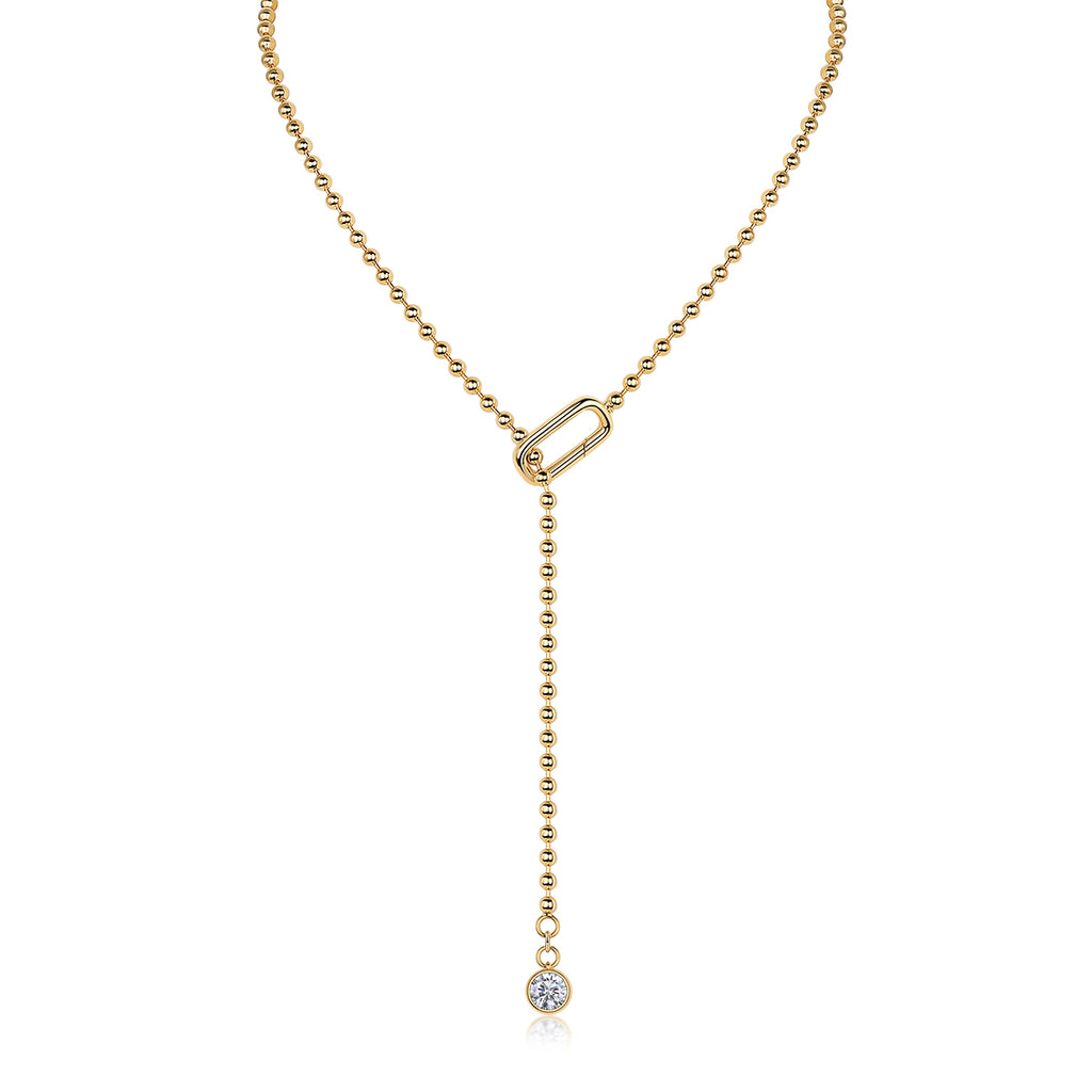 Tassel - Set With Top-quality Moissanite S925 Silver And Gold-plated Necklace Pendant, A Fashionable And Trendy Accessory That Can Be Tested With A Diamond Pen