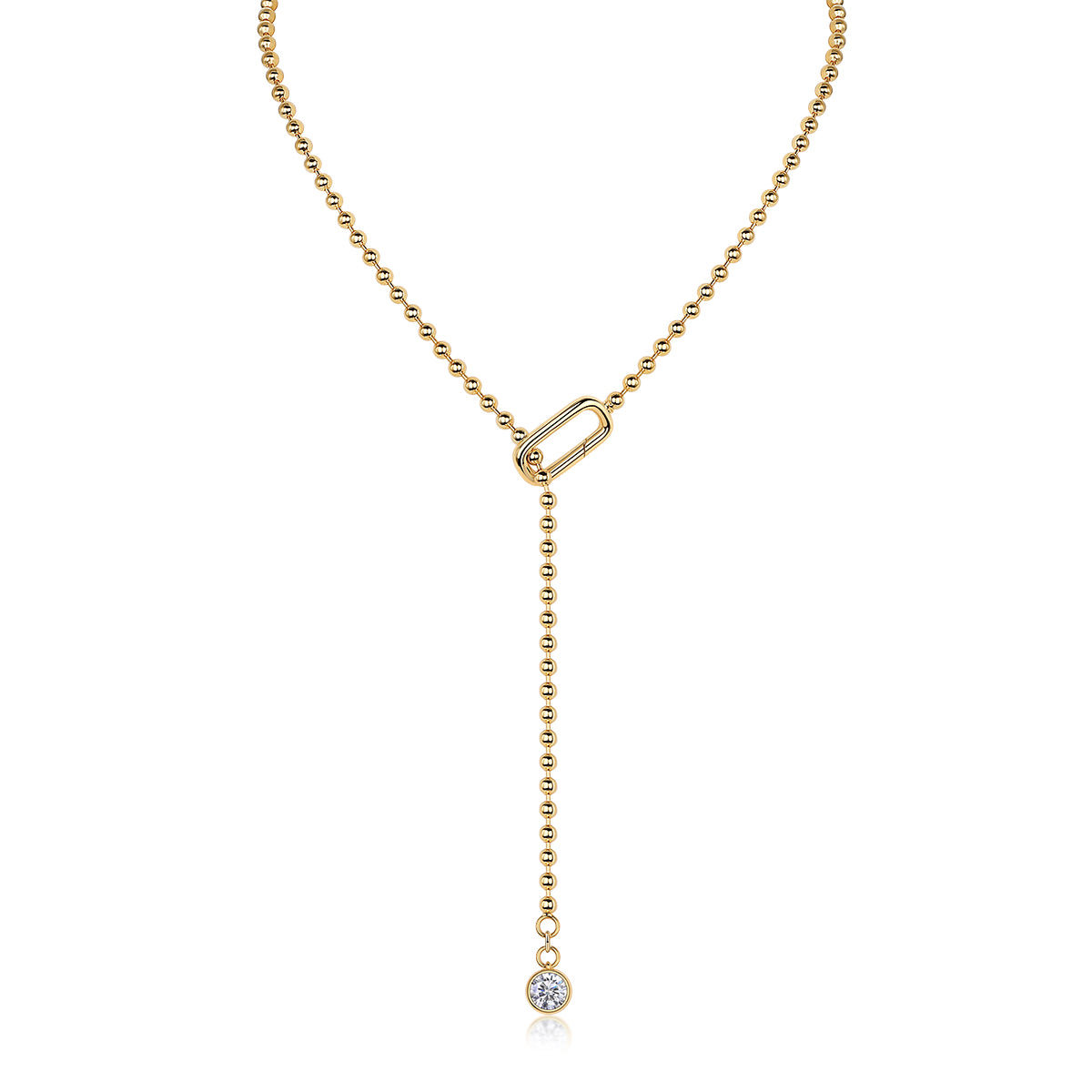 Tassel - Set With Top-quality Moissanite S925 Silver And Gold-plated Necklace Pendant, A Fashionable And Trendy Accessory That Can Be Tested With A Diamond Pen