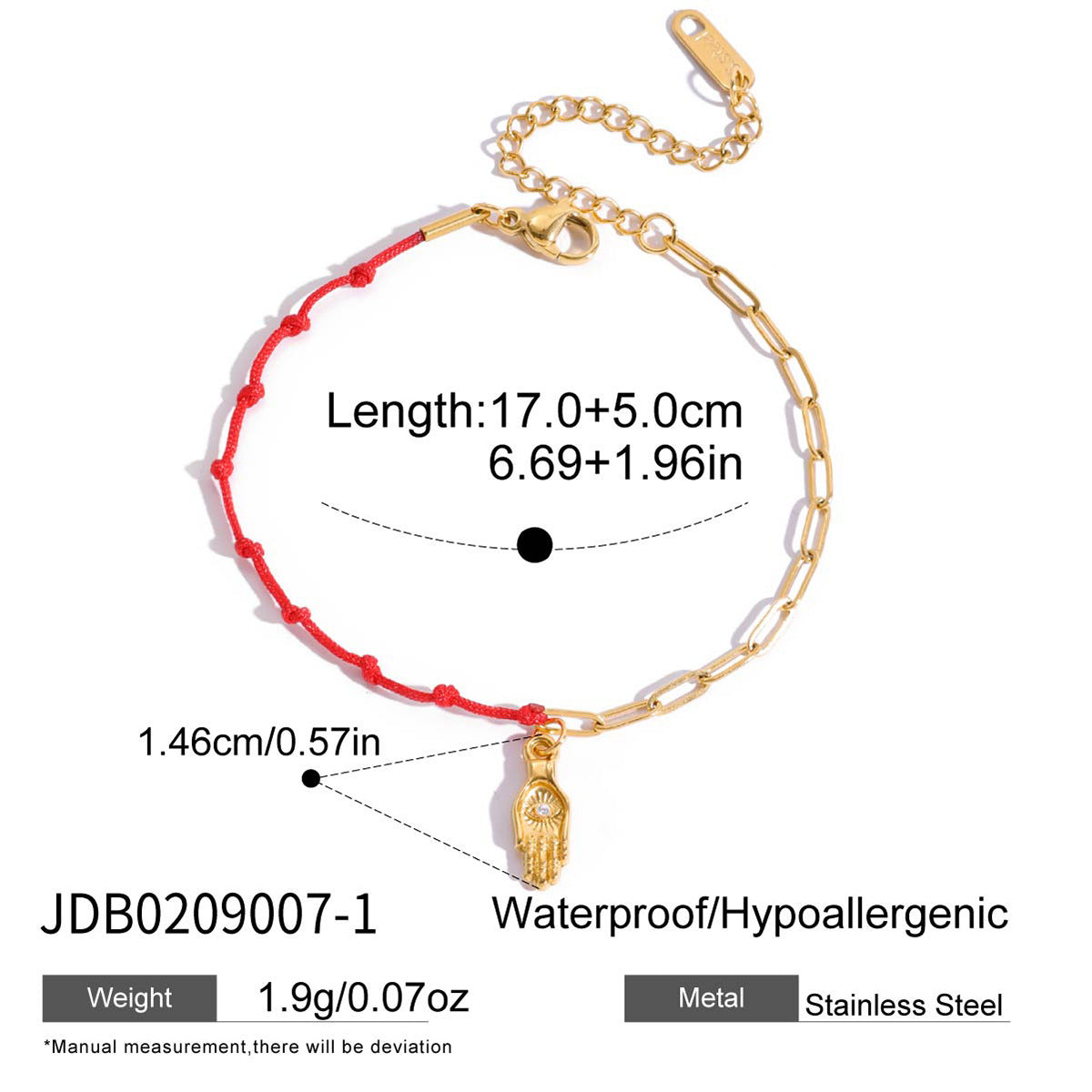 White Rhinestone Red Cord Braceletluxury Understated And Premium