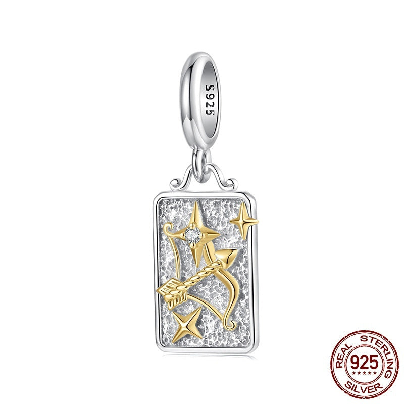 S925 Sterling Silver Twelve Constellation Pendant Ornaments Accessories