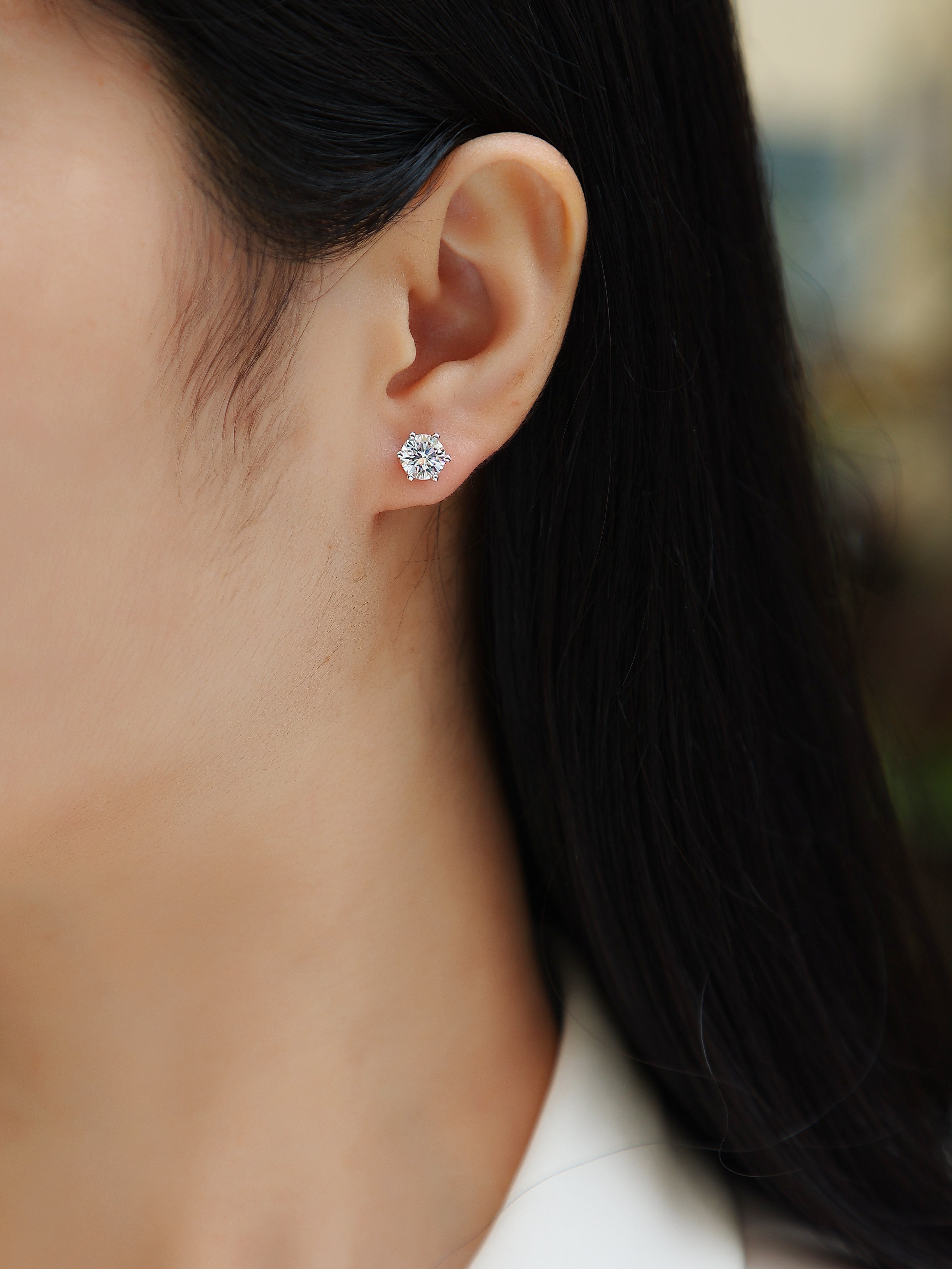Prosperity - Earrings Set With Top-quality Moissanite S925 Silver And Platinum-plated Stud Earrings, A Fashionable And Trendy Accessory, Can Be Tested With A Diamond Pen
