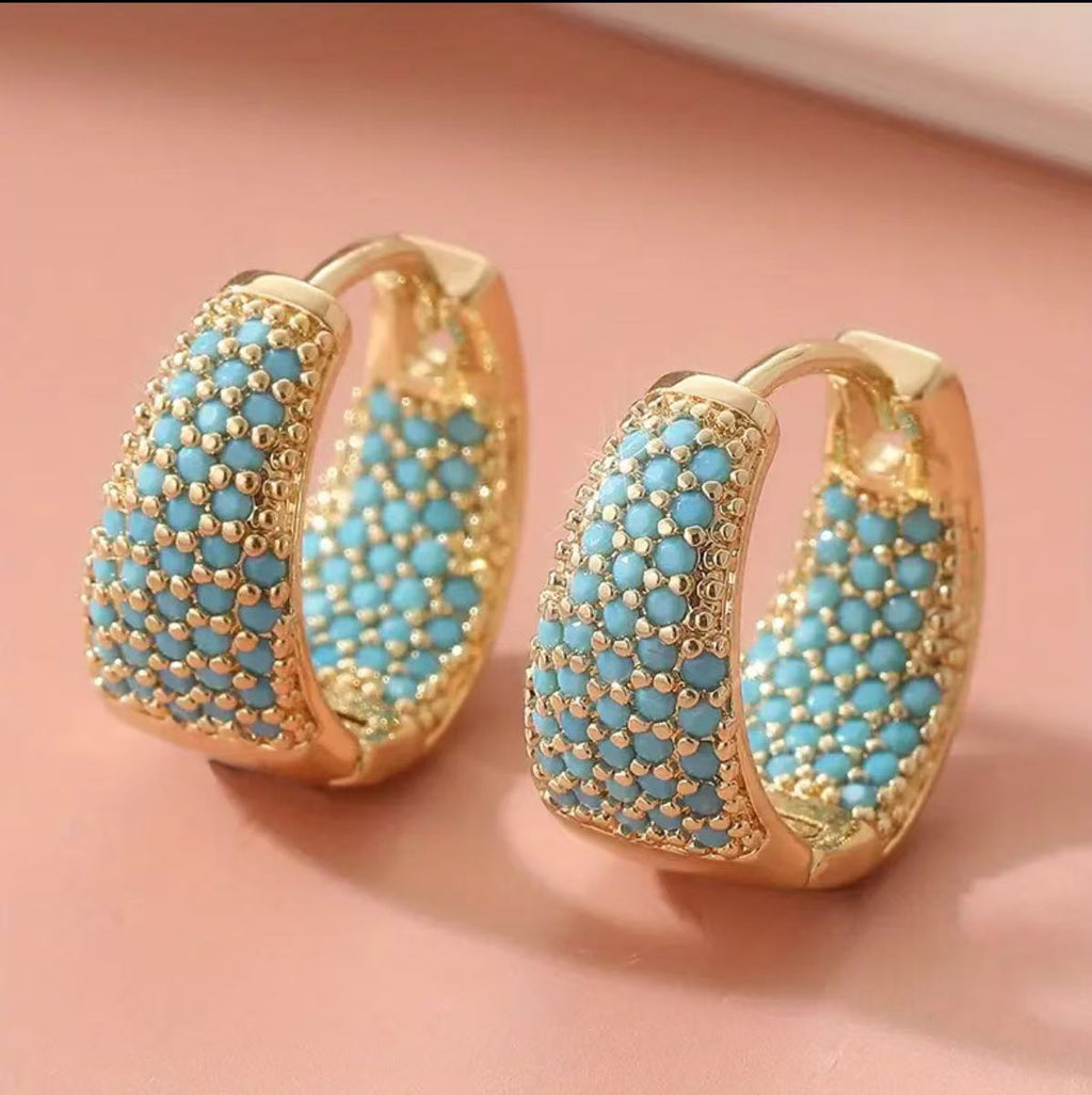 Waterdrop-shaped Vibrant And Elegant Earrings With 18K Gold Plating On Copper
