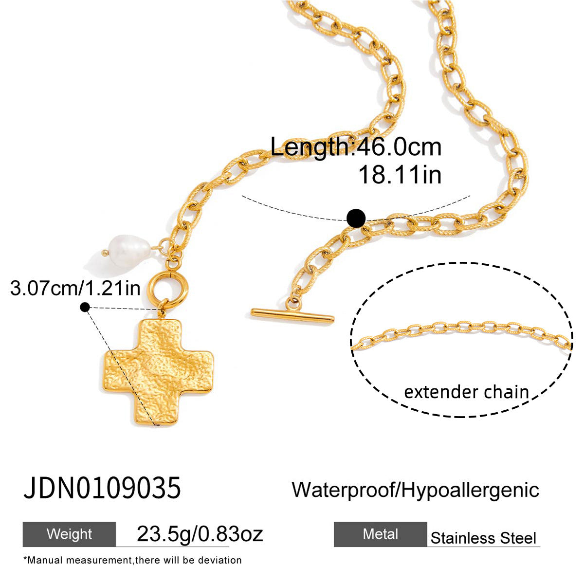Titanium Steel Cross Pendant For Womens Sweater Chain