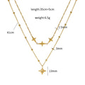 Womens Stylish Double-Layer Stainless Steel Necklace