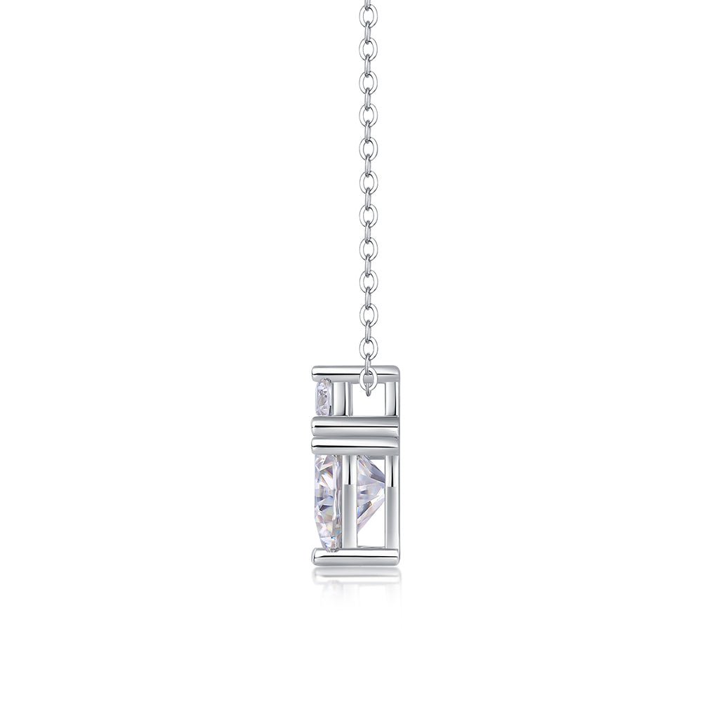 Ripple Phantom - A Fashionable And Light Luxury Jewelry Pendant Necklace Set With Top-quality Moissanite, S925 Silver Plated Platinum