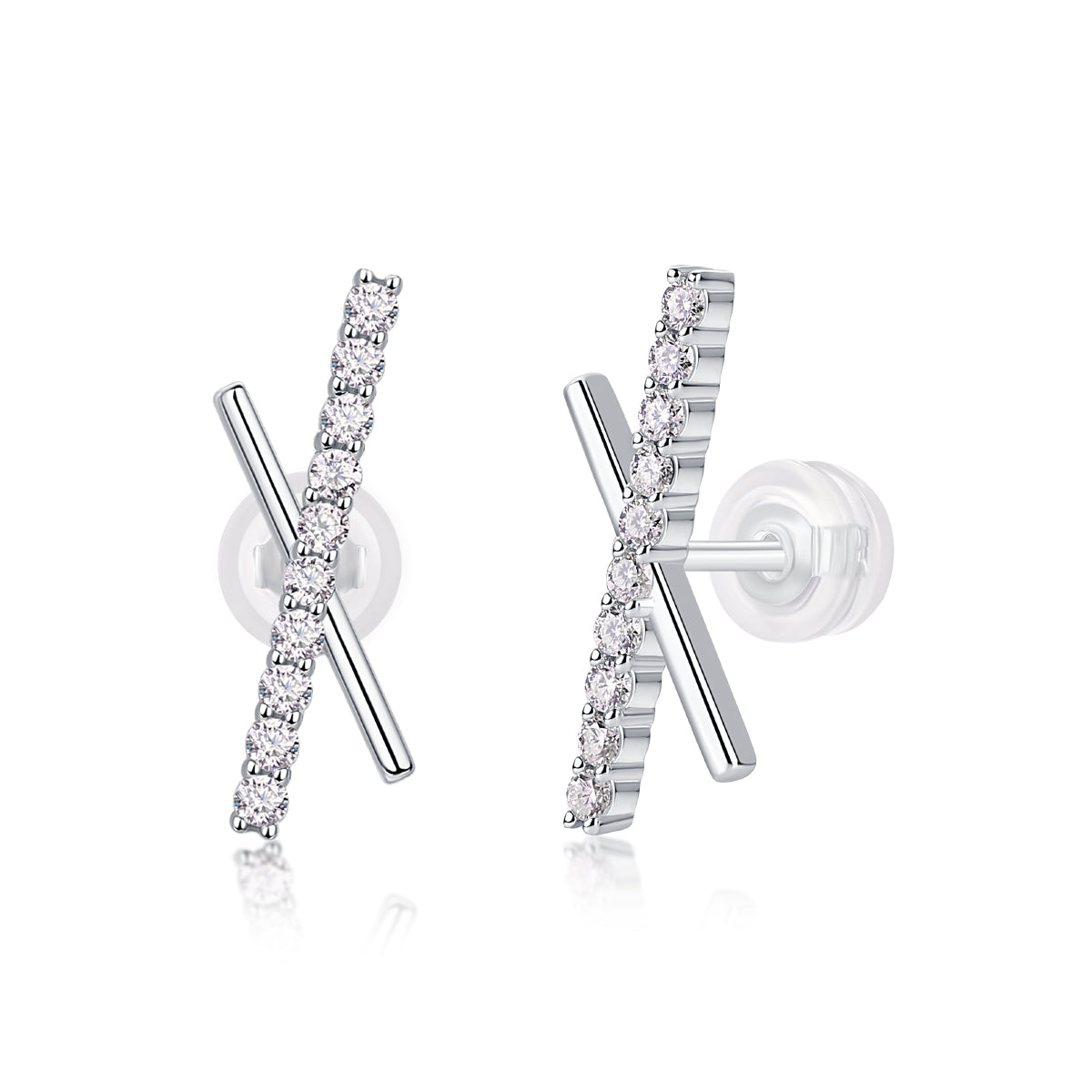 Sky Meteor - Earrings Set With Top-quality Moissanite S925, Silver And Platinum-plated Stud Earrings, A Fashionable And Trendy Accessory That Can Be Tested With A Diamond Pen