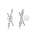 Sky Meteor - Earrings Set With Top-quality Moissanite S925, Silver And Platinum-plated Stud Earrings, A Fashionable And Trendy Accessory That Can Be Tested With A Diamond Pen