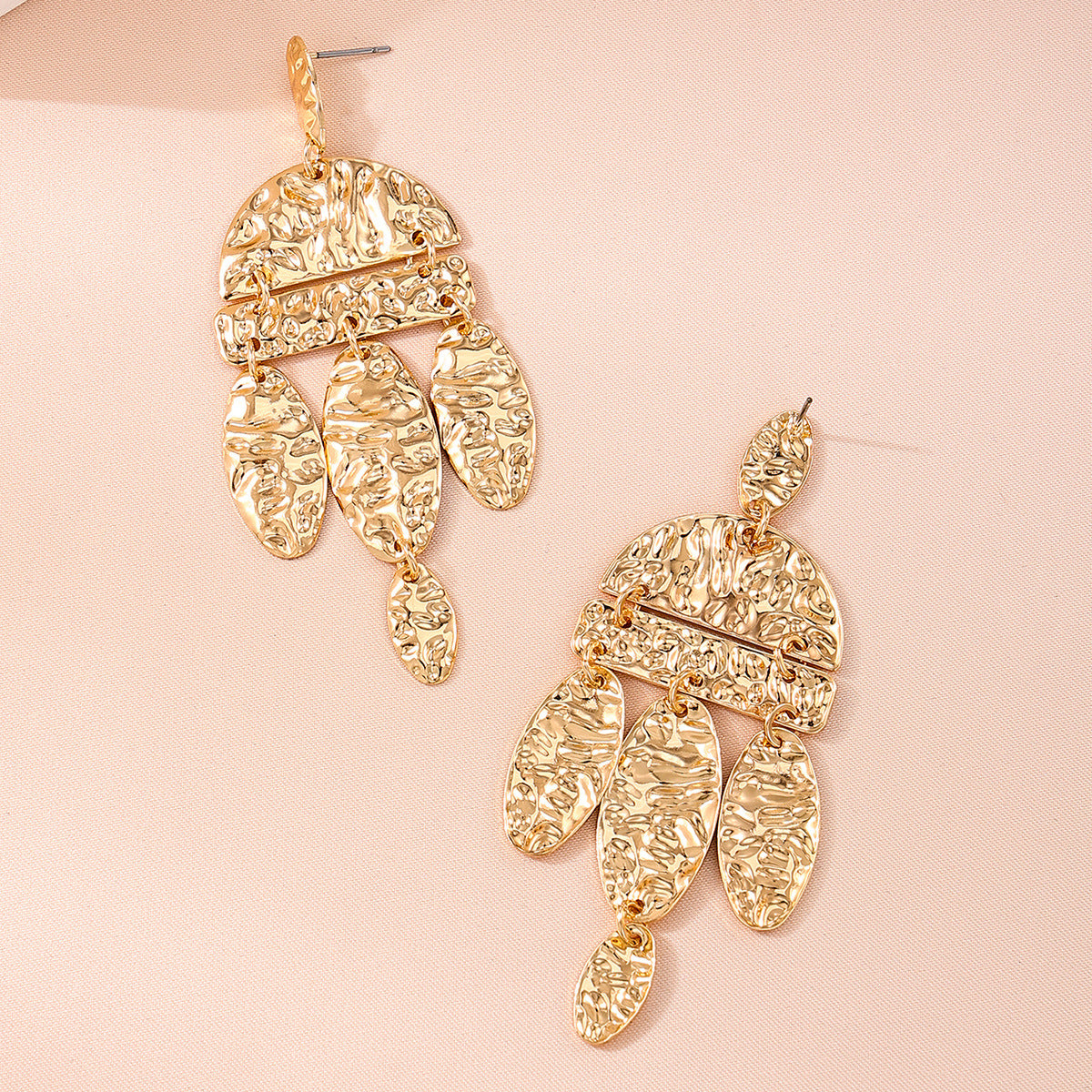 Golden Irregular Rhythm Pattern Hip-Hop Earrings For Women