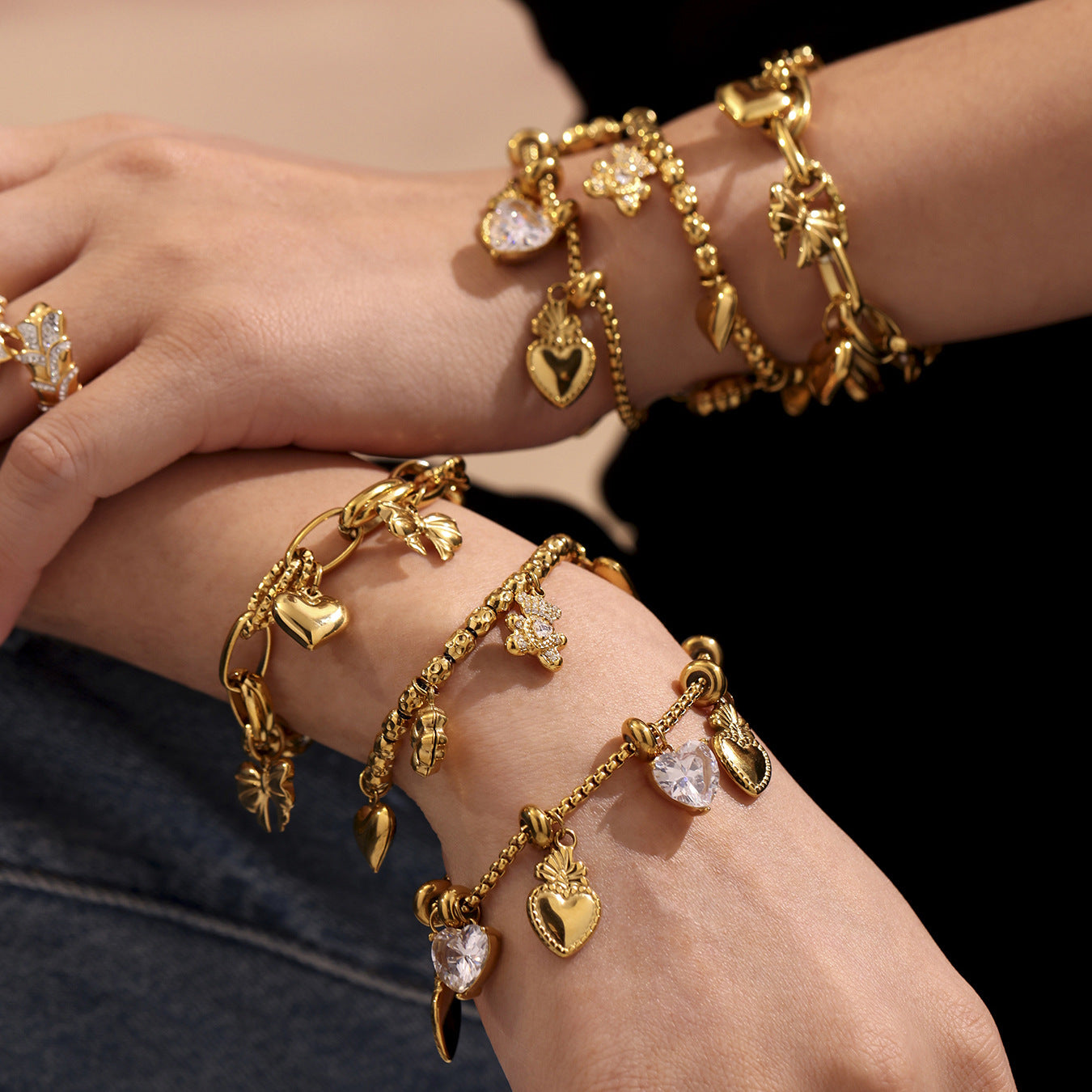 Ferris Wheel Heart Tassel Solitaire Bracelet