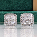 New Minimalist Ice-flower-cut Stud Earringsversatile Silver Jewelry For Women