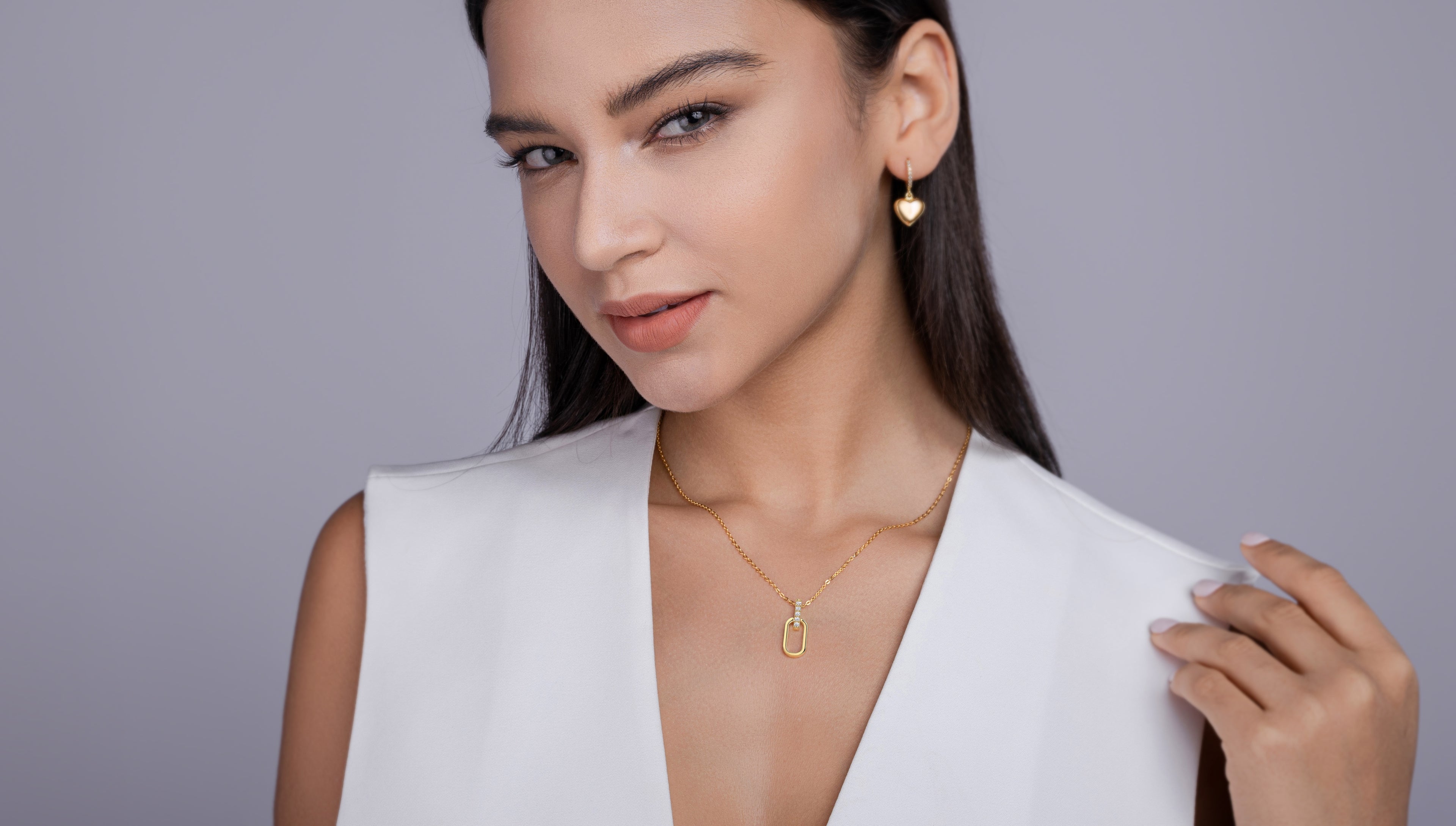 Light And Shadow Geometry - A Fashionable And Trendy Necklace Pendant Set With Top-quality Moissanite S925 And Silver Plated With Gold Can Be Tested With A Diamond Pen