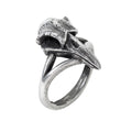 Retro Raven Skull Open Ring