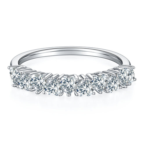 A Luxurious And Fashionable Light Luxury Jewelry Silver Ring Set With Top-quality Moissanite, S925 Silver Plated With Platinum