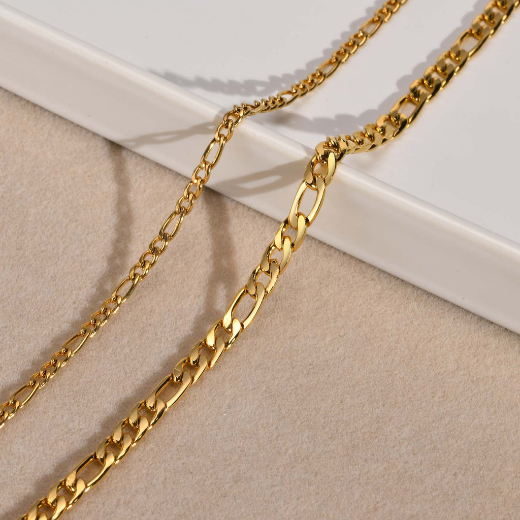 Stainless Steel 13-link Chain Gold Womens Necklace