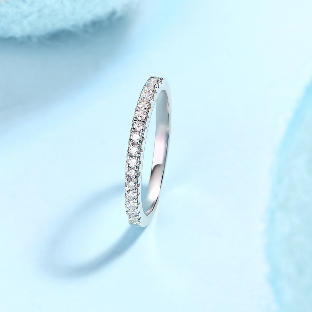 Parallel World - A Wedding Ring Set With Top-quality Moissanite S925 Silver And Platinum-plated Diamond Can Be Tested With A Diamond Pen. The Ring Is In Gold And Rose Gold