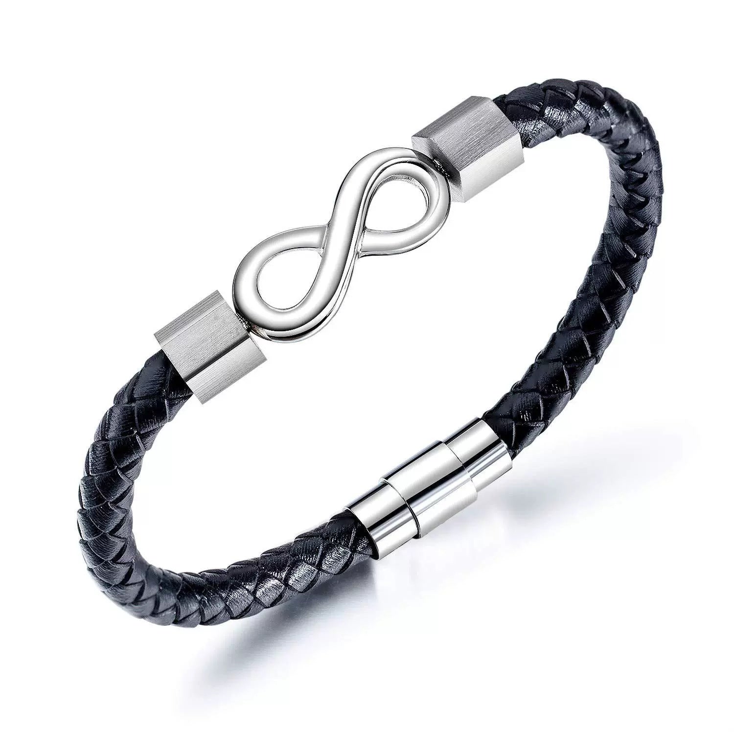 8 Leather Men's Magnetic Buckle Bracelet