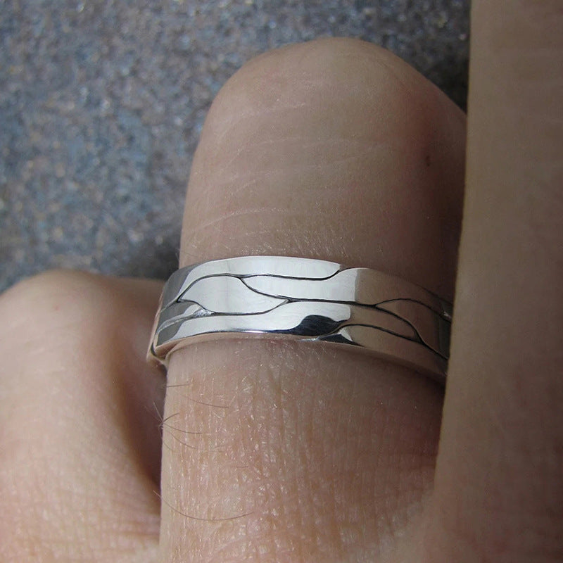 Cool Retro Edgy Ring With A Minimalist Design