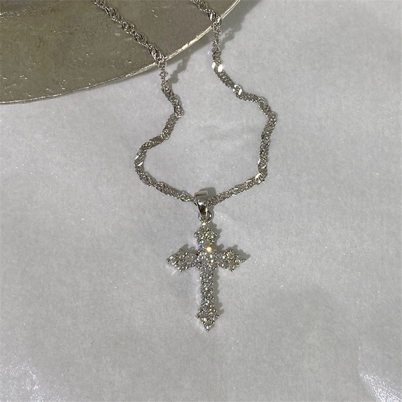 Light-luxury Cross Pendant Necklace For Womensimple And Versatile