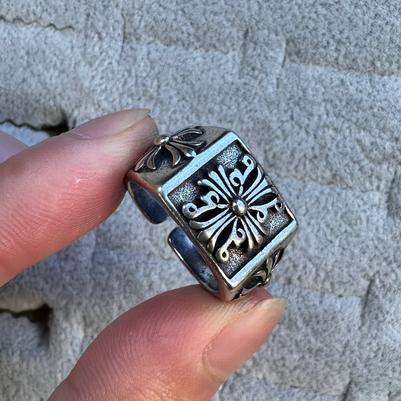 Vintage Vintage Men's Niche Adjustable Ring With An Open Mouth