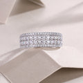 A Turn Of Luck - A Wedding Ring Set With Top-quality Moissanite S925 Silver And Platinum-plated Diamond Can Be Tested With A Diamond Pen