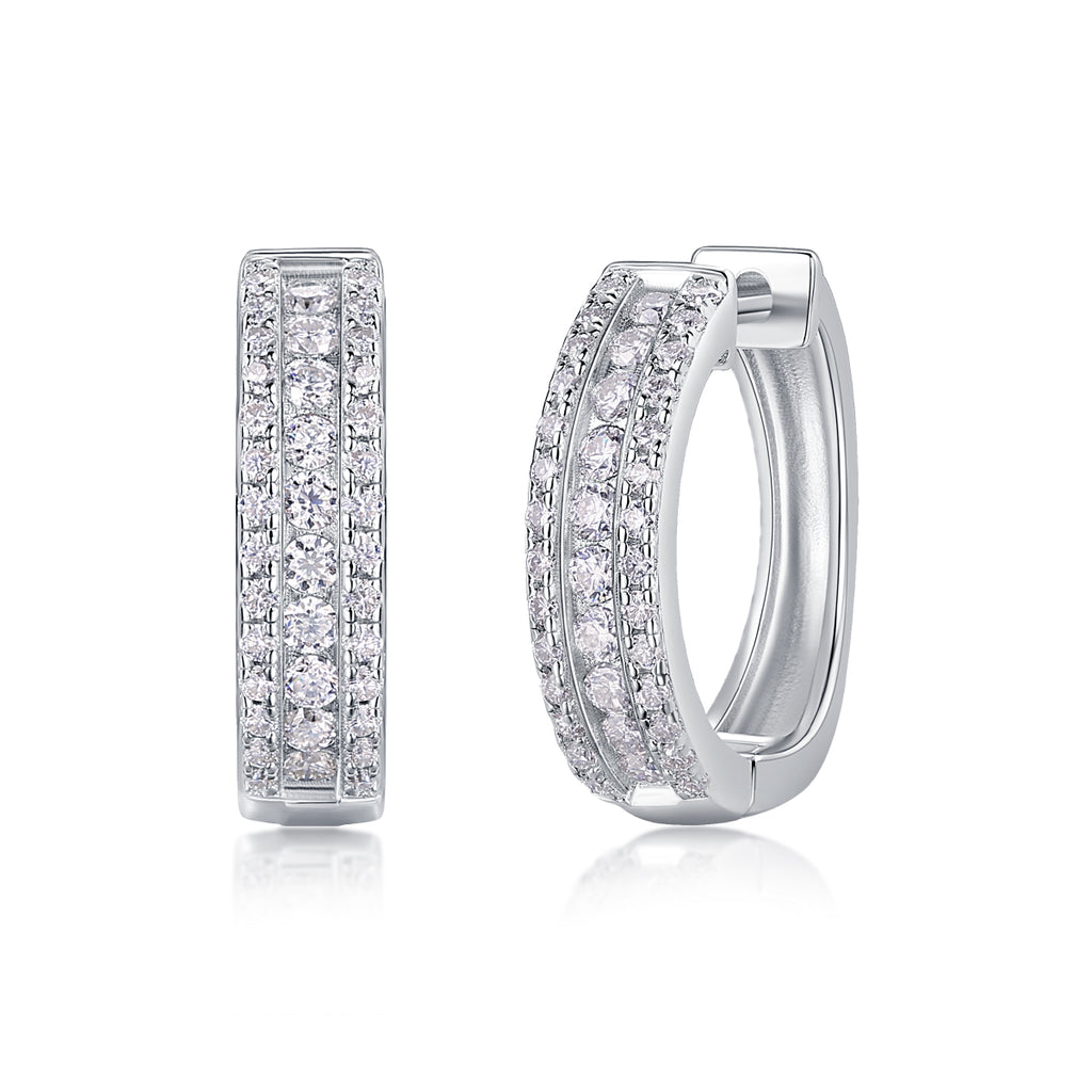 Brilliant Night - Premium Moissanite Luxury Fashion Light Luxury Jewelry Silver Stud Earrings S925 Silver Plated Platinum