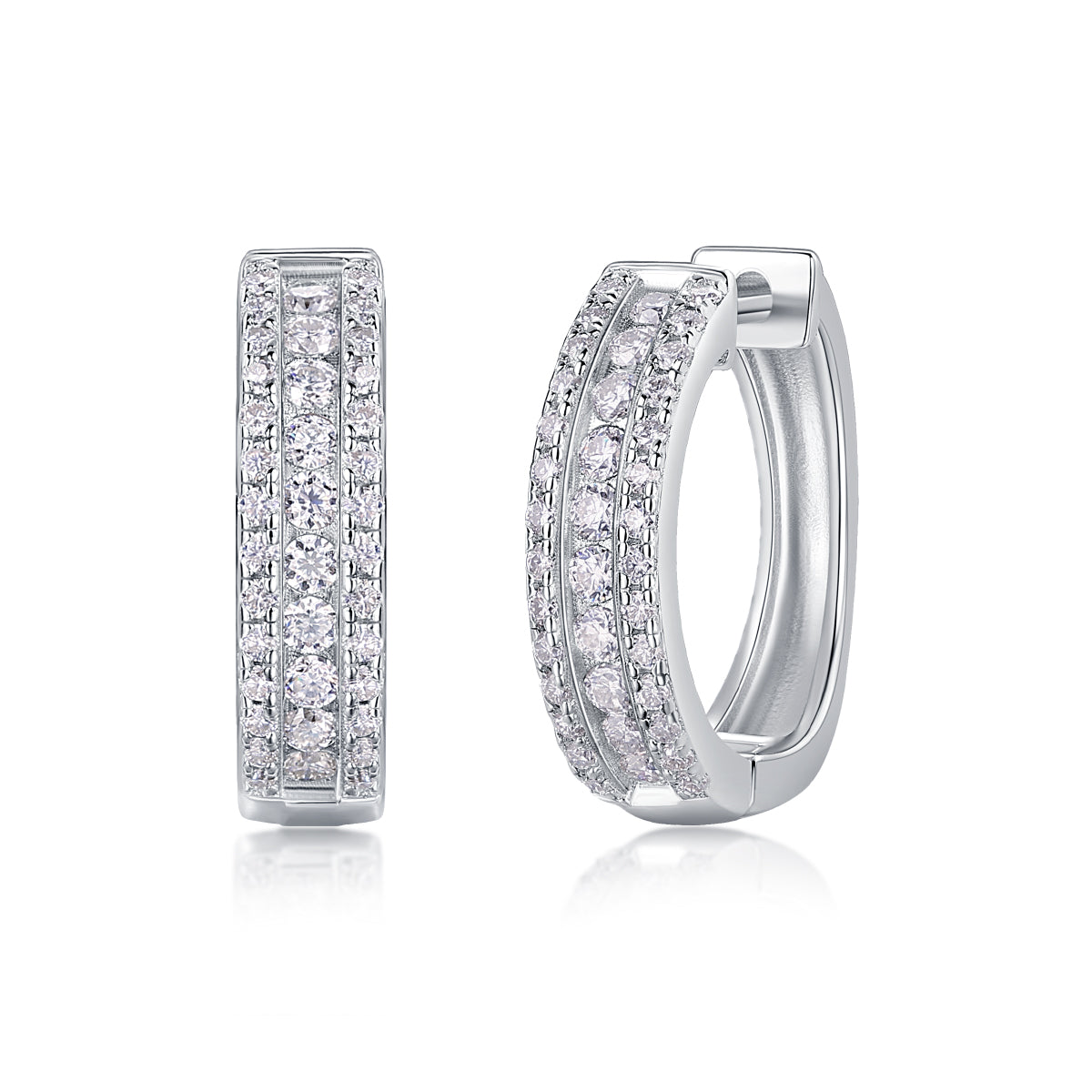 Brilliant Night - Premium Moissanite Luxury Fashion Light Luxury Jewelry Silver Stud Earrings S925 Silver Plated Platinum