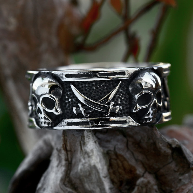 Steel Warrior New Stainless Steel Punk Hip Hop Skull Ring