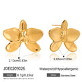 Classic Minimalist Stainless Steel Orchid Earrings With A Chic Butterfly Design