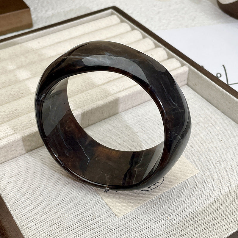 Irregular Acrylic Wide-Edge Bracelet For Women