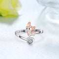 Fashionable And Simple Two Tone Elephant Bear Open Silver Ring
