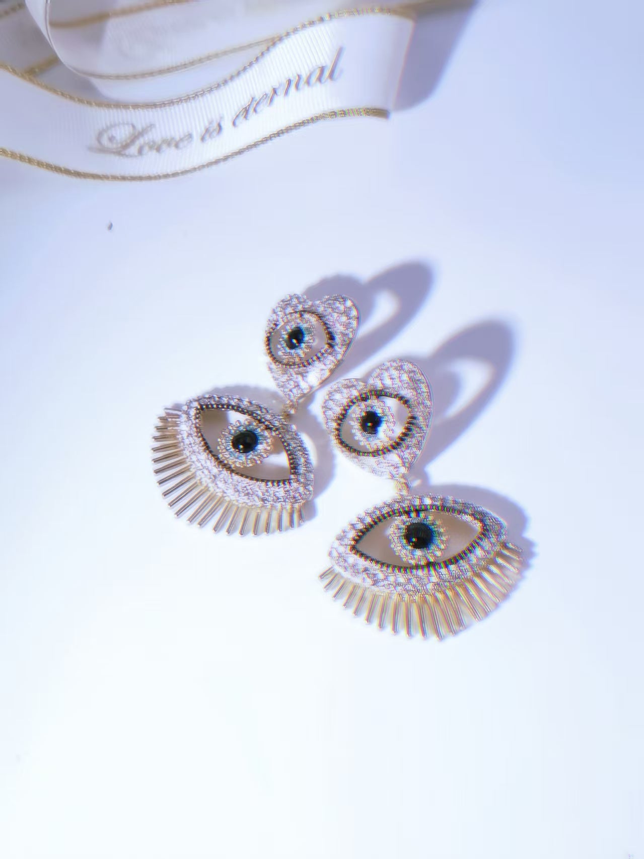 Divine Eye Gold-Tone Drop Earrings With Cubic Zirconia