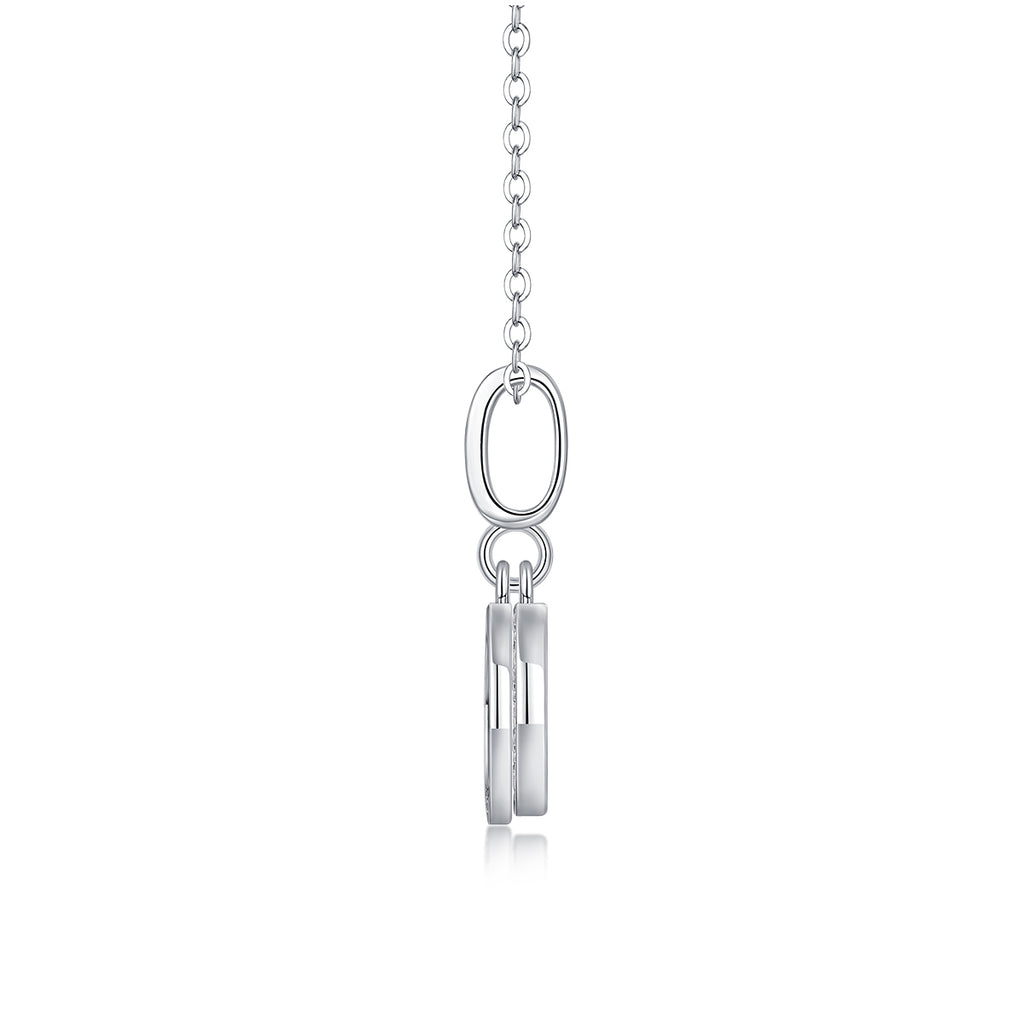 Double Ring Combination - Set With Top-quality Moissanite Fashionable Light Luxury Jewelry Silver Pendant Necklace S925 Silver Electroplated Platinum