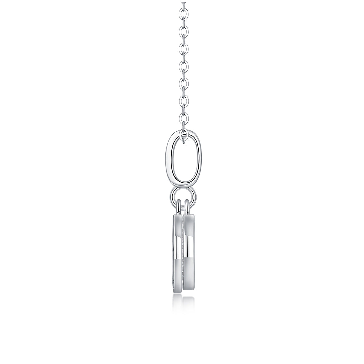 Double Ring Combination - Set With Top-quality Moissanite Fashionable Light Luxury Jewelry Silver Pendant Necklace S925 Silver Electroplated Platinum