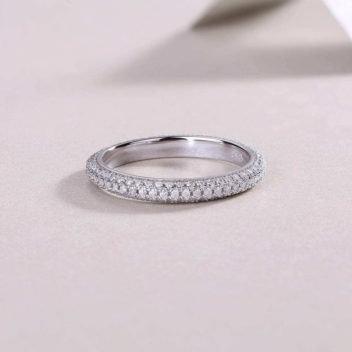 Mr. Right - A Wedding Ring Set With Top-quality Moissanite S925, Silver And Platinum-plated. The Ring Can Be Tested With A Diamond Pen In Yellow Gold And Rose Gold