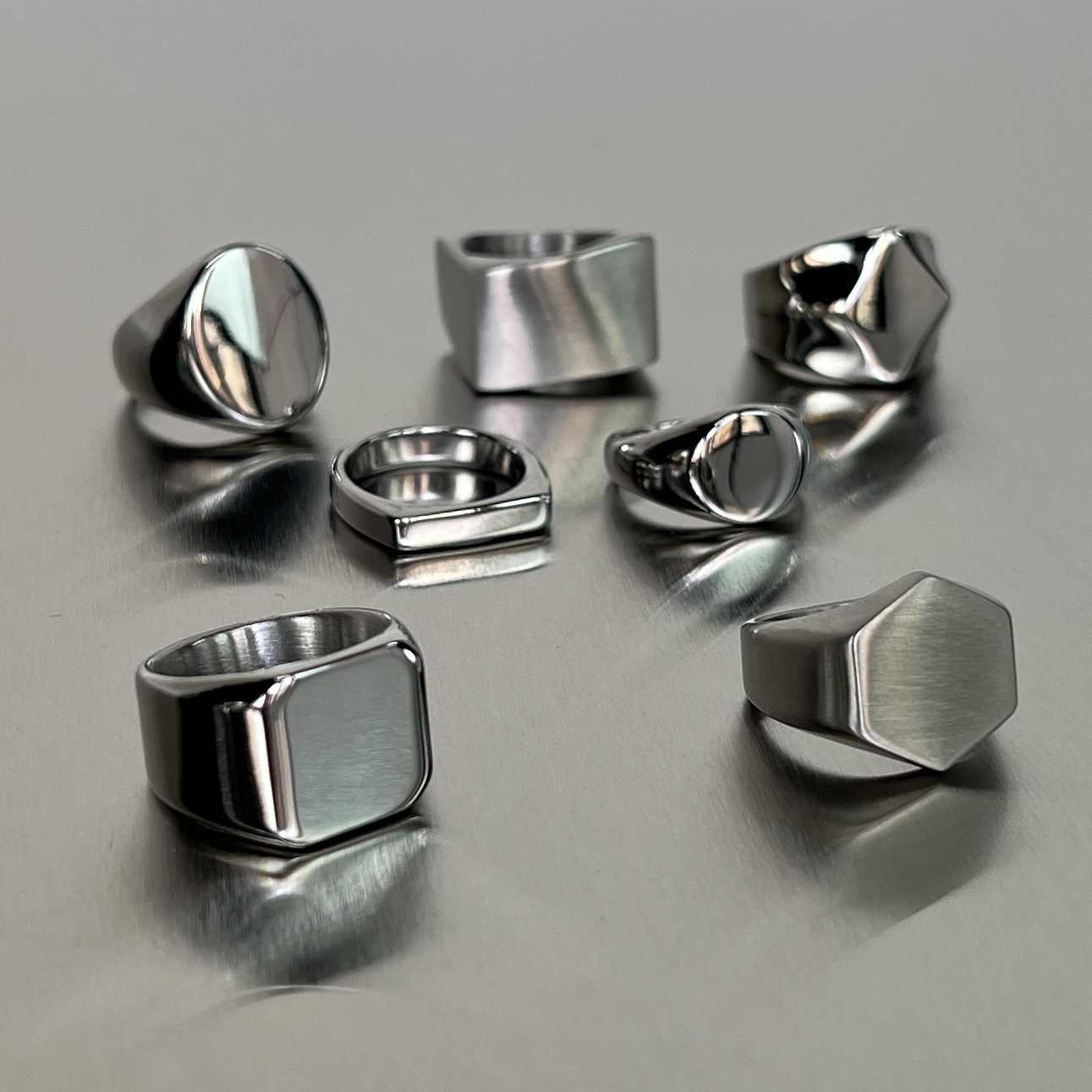 Cool Simple Smooth Plain Ring Titanium Steel
