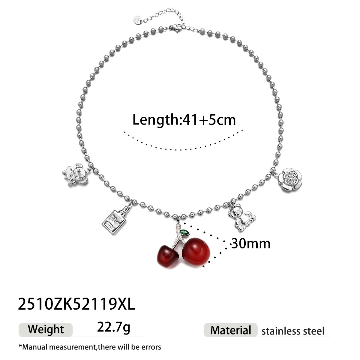 Fashionable And Exquisite Cherry Elephant Bear Flower Pendant