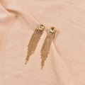 Korean-style Full-diamond Long Tassel Earrings With Round Diamonds