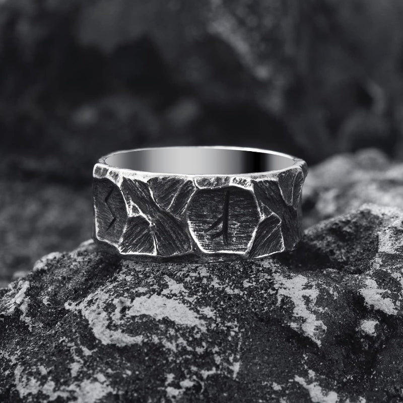 Alphabet-shaped Rock-style Titanium Steel Vintage Ring That Wont Fadecool