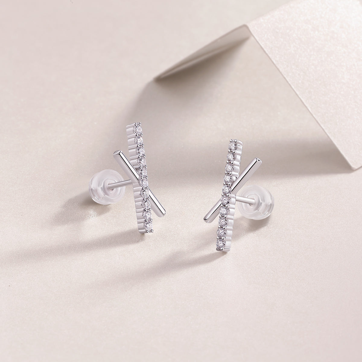 Sky Meteor - Earrings Set With Top-quality Moissanite S925, Silver And Platinum-plated Stud Earrings, A Fashionable And Trendy Accessory That Can Be Tested With A Diamond Pen