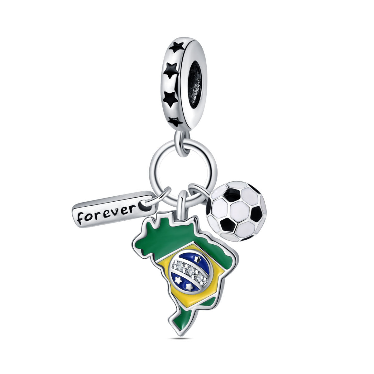 925 Silver Plated Copper Charm Beads For Sports Fitness And Soccer DIY Jewelry Accessories For Bracelets